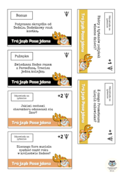 Turniej mitologiczny. Trójząb Posejdona. Mitologia. Znajomość mitów. Bogowie greccy. Gra planszowa