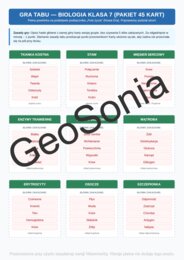 Gra Tabu biologia klasa 7 koniec roku powtórka luźna lekcja