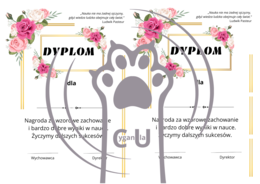 Dyplomy / wkładki na zakończenie roku szkolnego