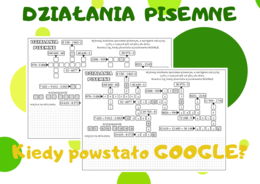 KRZYŻÓWKA - działania pisemne. Klasa 4. Klasa 5. Klasa 6