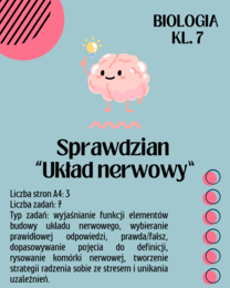 Sprawdzian z biologii – Układ nerwowy | Klasa 7 | NOWA PODSTAWA PROGRAMOWA