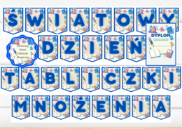 17 listopada - Światowy Dzień Tabliczki Mnożenia - Girlanda Dyplom Dekoracja