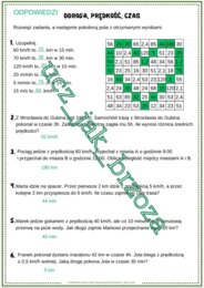 Droga, prędkość, czas, karta pracy, kodowanie, klasa 6, walentynki