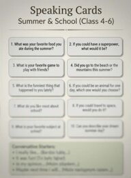 Back to School: Wakacyjne Karty Konwersacyjne (Speaking Cards) dla Klas 4-6
