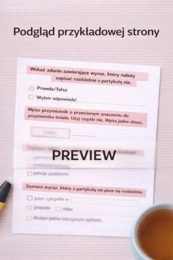 PISOWNIA "NIE" Z RÓŻNYMI CZĘŚCIAMI MOWY [Karta pracy, sprawdzian]