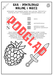 Balladyna - gra "Pokoloruj miecz i malinę"