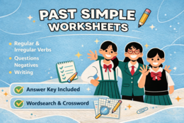 PAST SIMPLE – Kompletny zestaw zadań:  Czasowniki regularne & nieregularne, przeczenia, pytania, writing + BONUS: Wykreślanka & krzyżówka Irregular Verbs  | A2–A2+
