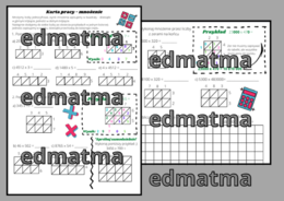 Mnożenie metodą przekątnych (hinduską) - karta pracy