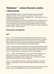 Balladyna - opracowanie i streszczenie pod egzamin ósmoklasisty