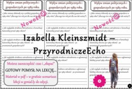 Pomysł na lekcję/karta pracy/stacje zadaniowe/notatki/ materiał do lekcji do tematu „Wpływ zmian politycznych i gospodarczych po 1989 roku” w pdf. W gratisie niekomercyjny scenariusz lekcji/pomysł na lekcję w programie genial.ly do edycji. Geografia 7. D