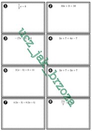 Rozwiązywanie równań, równania, klasa 7, praca w grupach, wyścigi rzędów