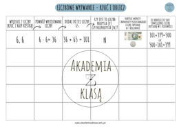 LICZBOWE WYZWANIE - RZUĆ I OBLICZ (DODAWANIE, MNOŻENIE, OBLICZENIA PIENIĘŻNE, LICZBY PARZYSTE I NIEPARZYSTE)