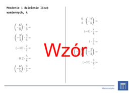 Mnożenie i dzielenie liczb wymiernych | matematyka | 26 kolumn