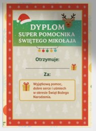Zestaw dyplomów i medali „Super Pomocnik Świętego Mikołaja”