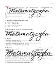 Dzielniki - karta pracy