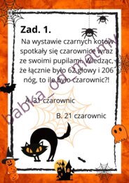 Matematyczno - logiczne zadania na Halloween 2022!