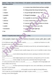 🎃👻KARTA PRACY – HALLOWEEN – SŁOWNICTWO 🎃👻- KLASY 4-8 SZKOŁY PODSTAWOWEJ- WYKREŚLANKA, BUDOWANIE ZDAŃ, POZNAJ TRADYCJE HALLOWEEN, OPISZ SWOJE HALLOWEEN, CZYTANIE TEKSTU, SPEAKING + ODPOWIEDZI