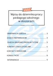 Pedagog szkolny – przykładowe wpisy do dziennika szkoła podstawowa