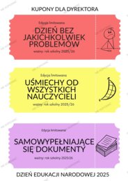 Zabawne kupony dla pracowników szkoły na DEN