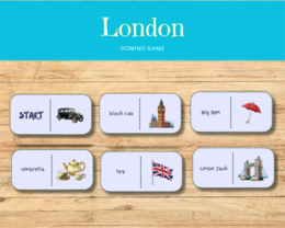 London Landmarks and Symbols - Domino. Symbole i Zabytki Londynu. 2 wersje. Zywkła. Kod QR