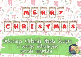 Girlanda Napis Merry Christmas Boże Narodzenie