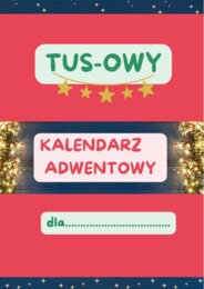 TUS-owy Kalendarz Adwentowy (zadania, opisy sytuacji społecznych, cytaty i afirmacje)