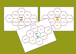 SŁOWOTWÓRSTWO - rodzina wyrazów - układanka - heksy - fiszki - gramatyka - powtórka