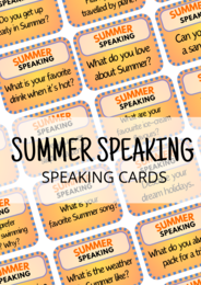 SUMMER SPEAKING – zestaw 80 speaking cards – karty do mówienia - wakacyjne rozmówki – mówienie – gra językowa – angielski – A2 – B1 – matura ustna