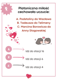 💘 Stacje zadaniowe – MIŁOŚĆ i ZDRADA w lekturach obowiązkowych  (lekcja w ruchu / zapętlone stacje)