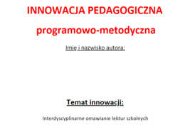 Innowacja pedagogiczna