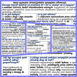 Wielkie odkrycia geograficzne. Renesans, reformacja i kontrreformacja w Europie XV i XVI w. – komplet notatek i kart pracy