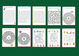 DZIEŃ DINOZAURA – labirynty – 10 wersji