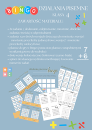 Bingo - działania pisemne kl.4
