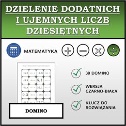 Domino - Dzielenie dodatnich i ujemnych liczb dziesiętnych | matematyka