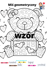 Miś geometryczny walentynkowy