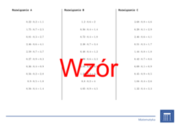 Dzielenie liczb dziesiętnych przez liczbę dziesiętną | matematyka | 26 kolumn
