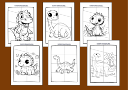 DZIEŃ DINOZAURA – układanki – układanka – puzzle – kolorowanka – kolorowanki – 12 szt. – biblioteka – świetlica – przedszkole