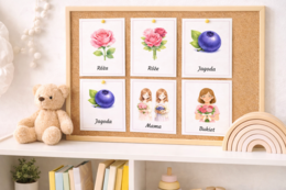 Fiszki obrazkowe. Róże i jagody