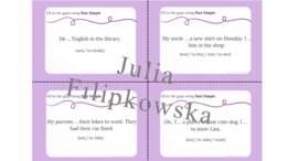 Past Simple/ Karty do mówienia/ Mówienie/ Speaking/ Zestaw/ Pakiet/ Klasy 4-8/ Klasy 4-6/ Klasy 6-8/ SP/ Warm-up/ Rozgrzewka/ Speaking cards/ Gramatyka/ Grammar/ Speaking cards grammar/ Grammar cards/ E8