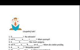 Trening przed egzaminem ósmoklasisty z j. niemieckiego za 1 zł!!- 25 przydatnych zwrotów z lukami+ KLUCZ