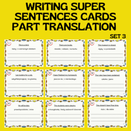WRITING SUPER SENTENCES CARDS / PART TRANSLATION SET 3