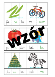 Sylaby - kartoniki kolorowe i czarno- białe