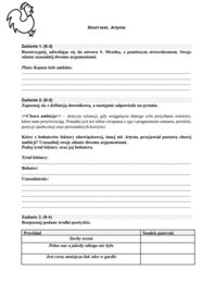 Test sprawdzający z lektury "Artysa"