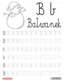 Nauka pisania literek po śladzie