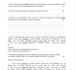 "Hobbit" - czytanie ze zrozumieniem (karta pracy)