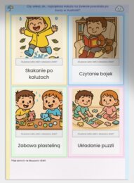 Karty obrazkowe "Co robić, gdy pada deszcz?"