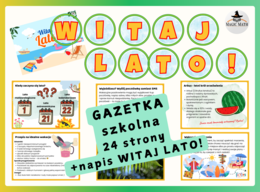 WITAJ LATO - GAZETKA ŚCIENNA 24 strony + GIRLANDA z kół