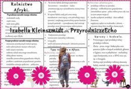 Sketchnotka/książeczka/notatka/wklejka/ściąga dla ucznia i przypomnienie dla nauczyciela/edukacja domowa. Temat „Rolnictwo Afryki”. Materiał w pdf. Geografia 8, dział „Afryka”. Nowość 2024/2025.