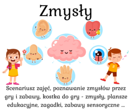 Pakiet: Zmysły : wzrok, słuch, dotyk, smak, węch - "okiem dziecka"