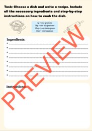 Recipe worksheet